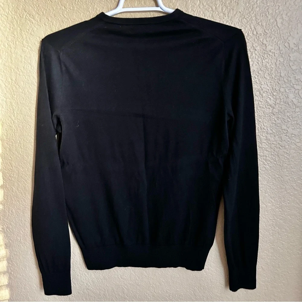 Banana Republic Silk Blend V-Neck Black Sweater